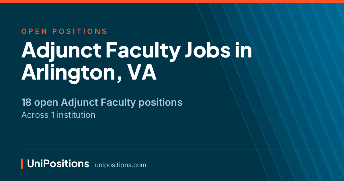 Adjunct Faculty jobs in Arlington, VA — 18 open positions