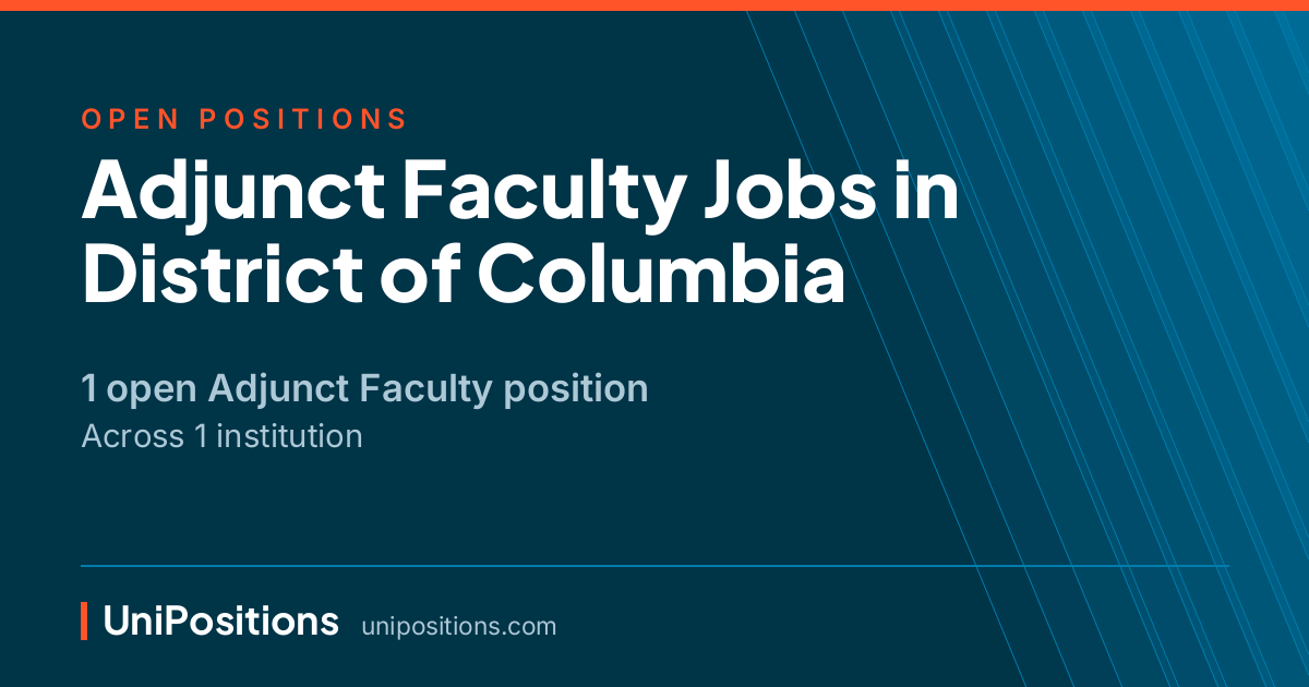 Adjunct Faculty jobs in District of Columbia — 1 open position