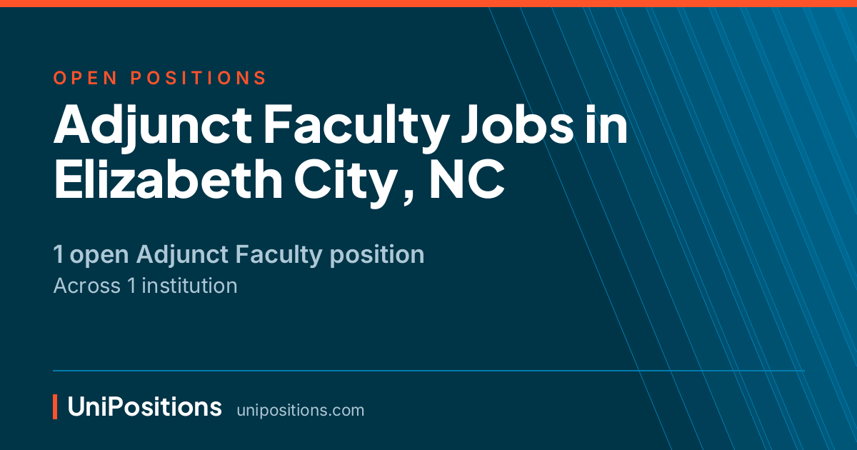 Adjunct Faculty jobs in Elizabeth City, NC — 1 open position
