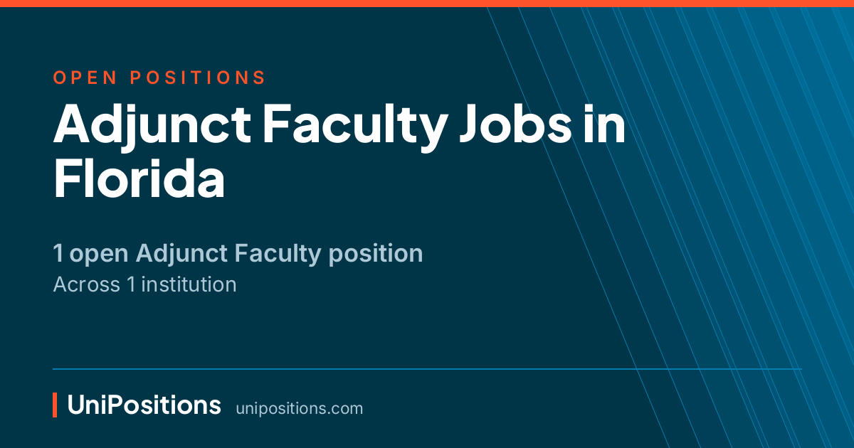 Adjunct Faculty jobs in Florida — 1 open position