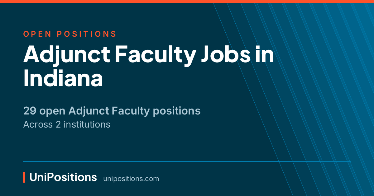 Adjunct Faculty jobs in Indiana — 29 open positions