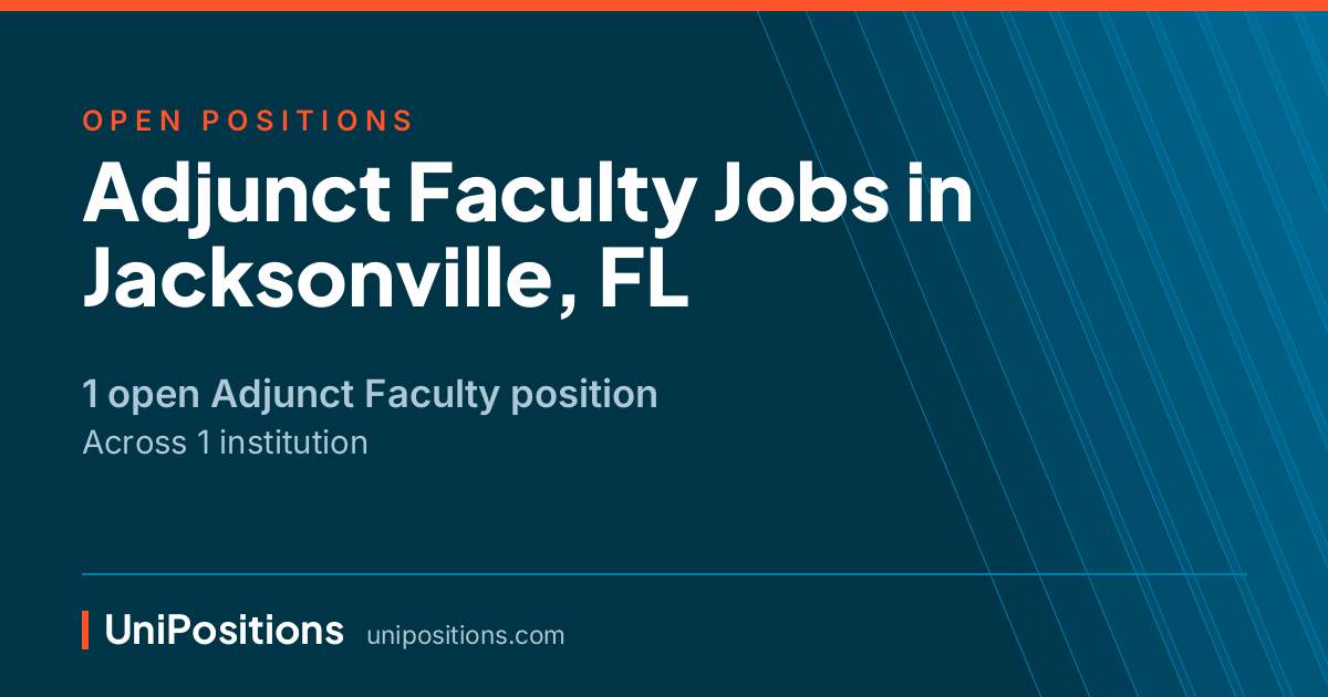 Adjunct Faculty jobs in Jacksonville, FL — 1 open position