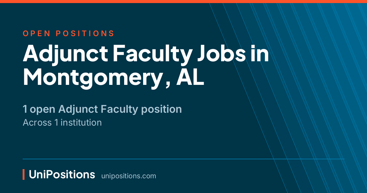 Adjunct Faculty jobs in Montgomery, AL — 1 open position
