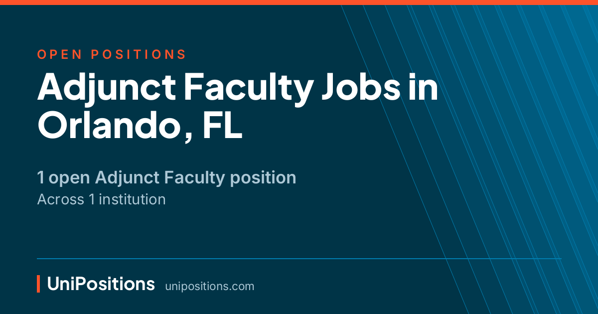 Adjunct Faculty jobs in Orlando, FL — 1 open position