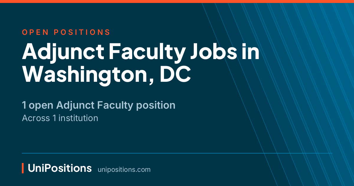 Adjunct Faculty jobs in Washington, DC — 1 open position