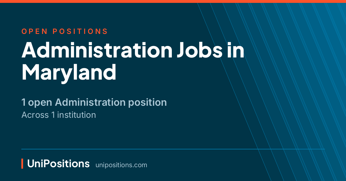 Administration jobs in Maryland — 1 open position