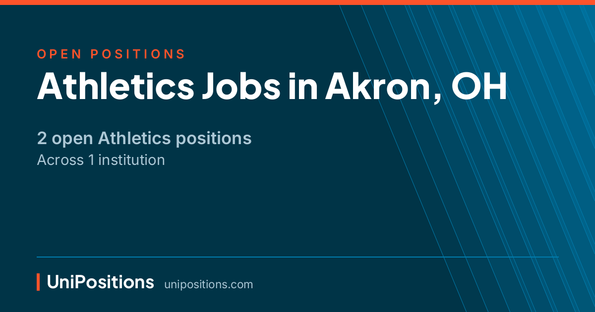 Athletics jobs in Akron, OH — 2 open positions