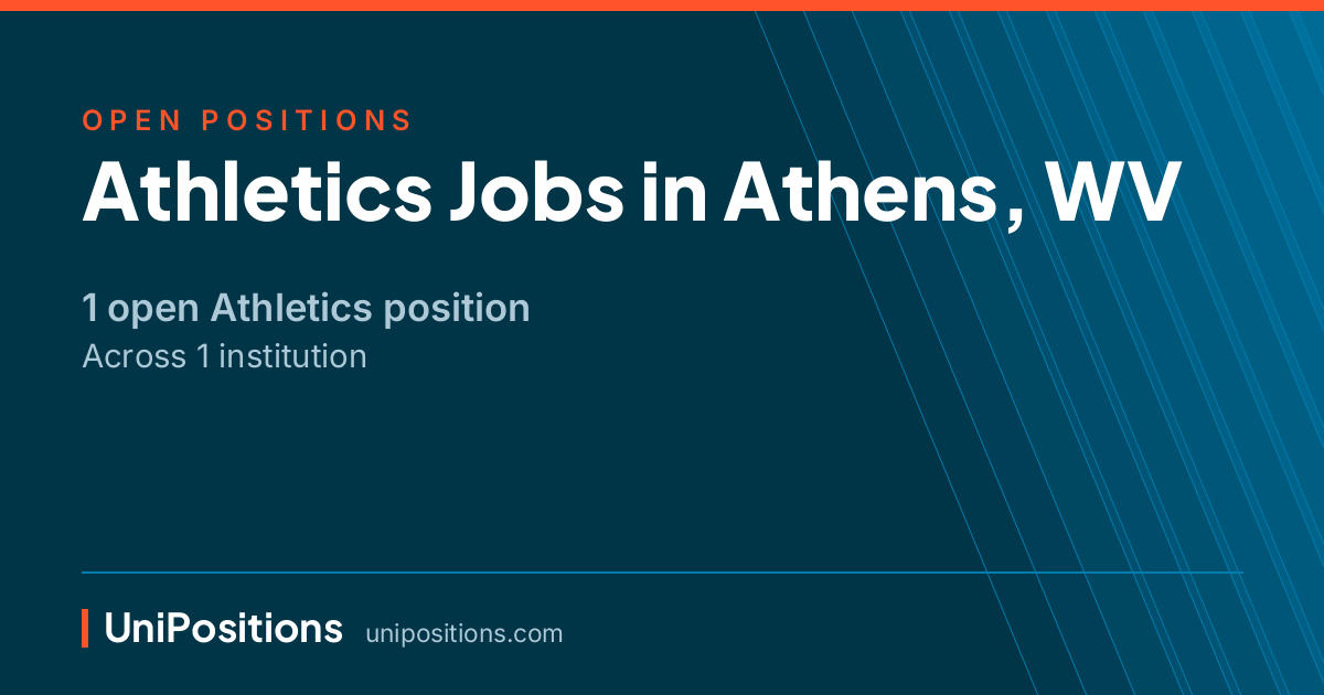 Athletics jobs in Athens, WV — 1 open position