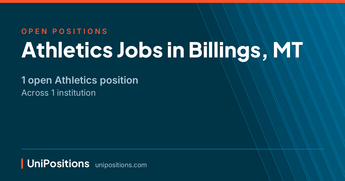 Athletics jobs in Billings, MT — 1 open position