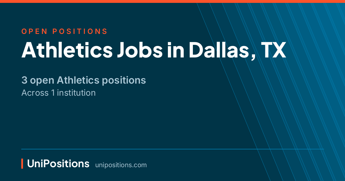 Athletics jobs in Dallas, TX — 3 open positions