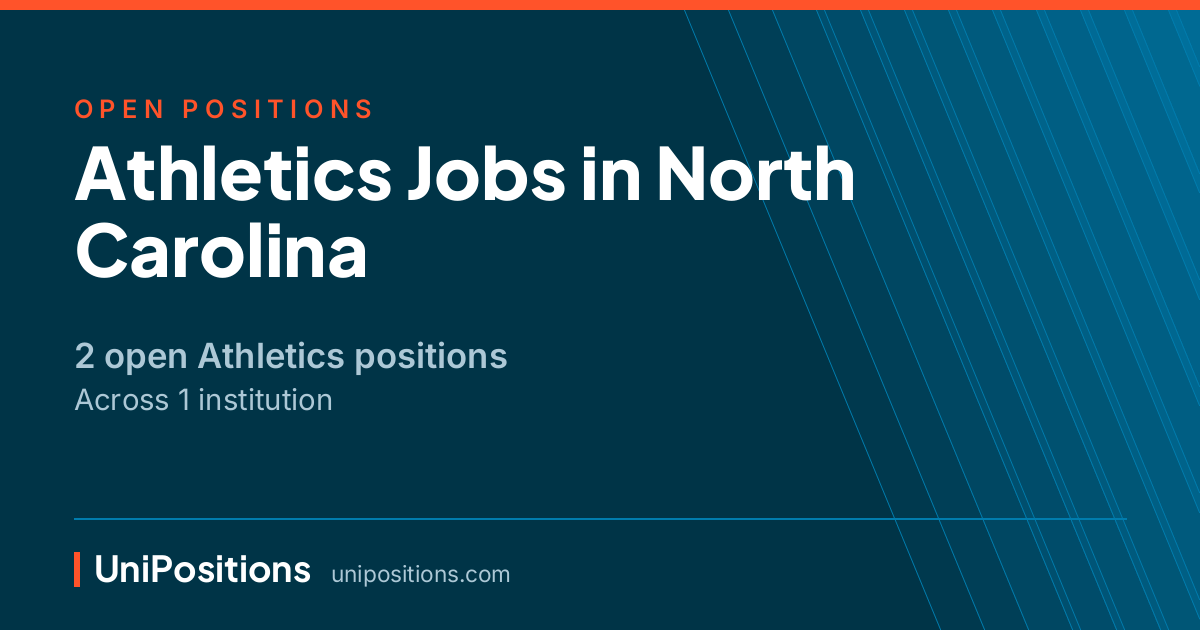 Athletics jobs in North Carolina — 2 open positions