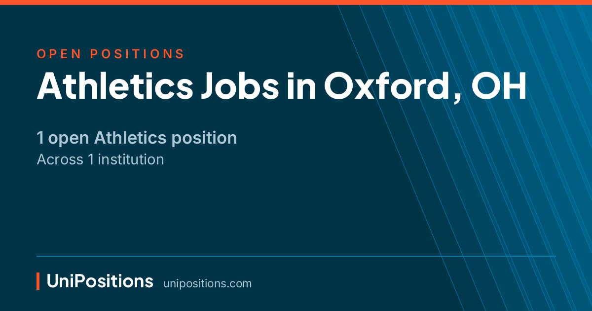 Athletics jobs in Oxford, OH — 1 open position