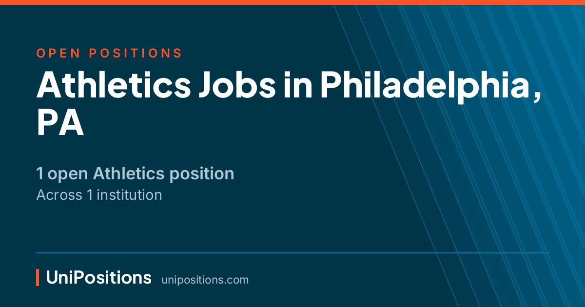 Athletics jobs in Philadelphia, PA — 1 open position