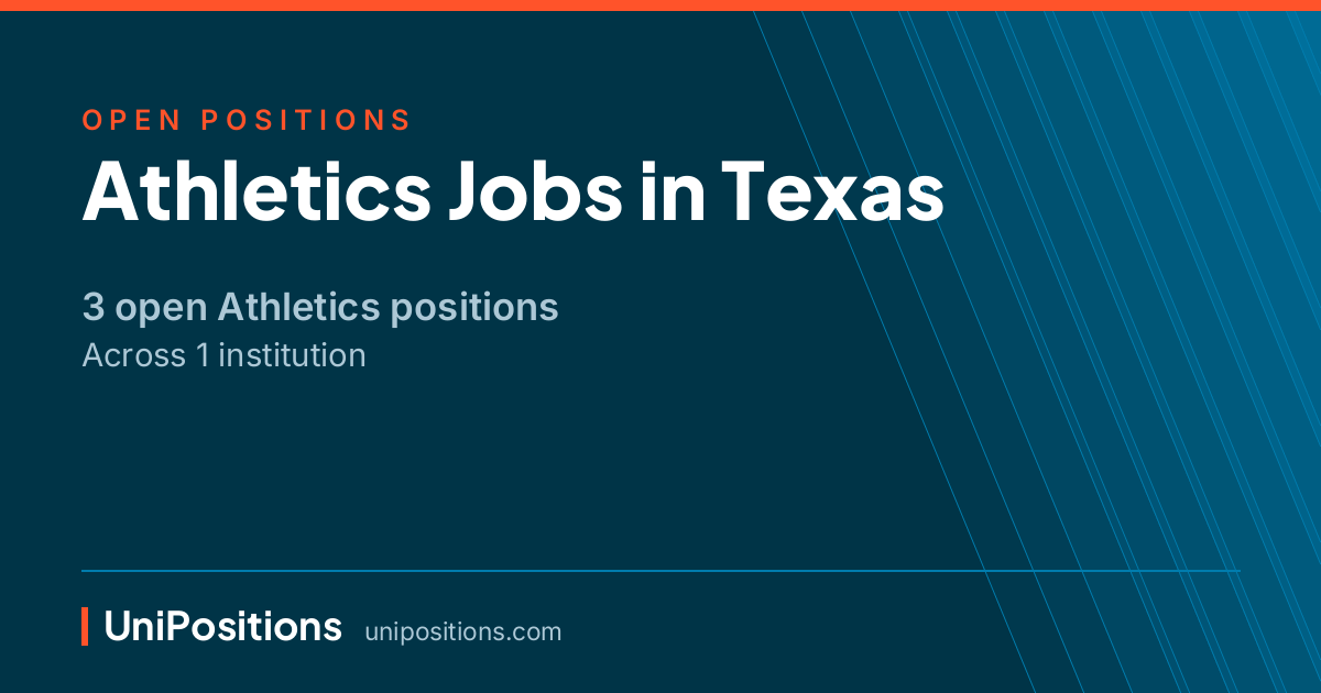 Athletics jobs in Texas — 3 open positions