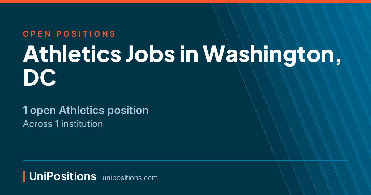 Athletics jobs in Washington, DC — 1 open position