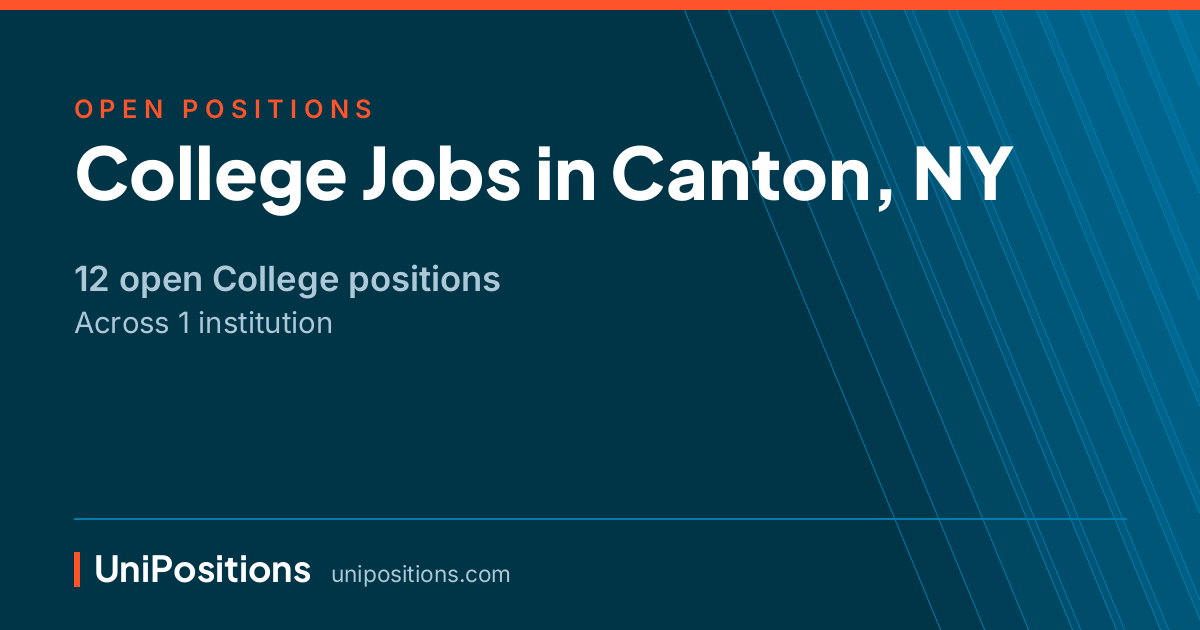 College jobs in Canton, NY — 12 open positions
