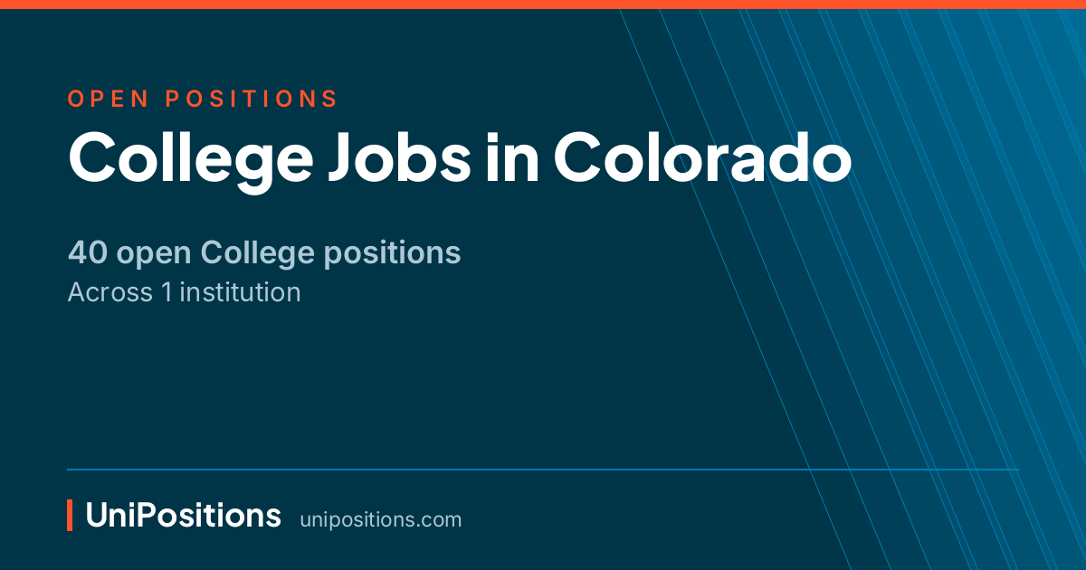 College jobs in Colorado — 40 open positions