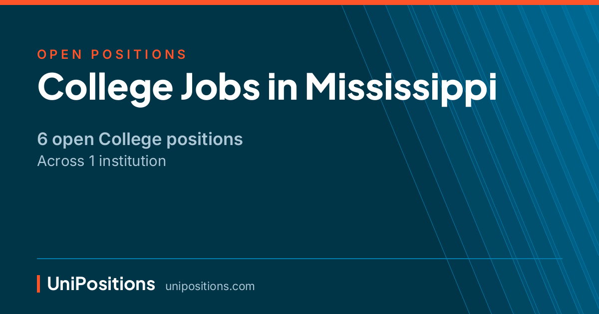 College jobs in Mississippi — 6 open positions
