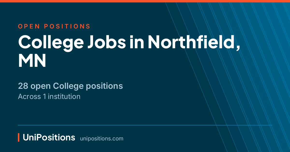 College jobs in Northfield, MN — 28 open positions