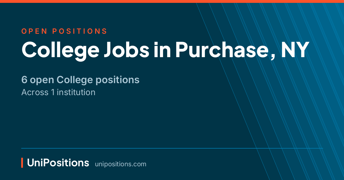 College jobs in Purchase, NY — 6 open positions