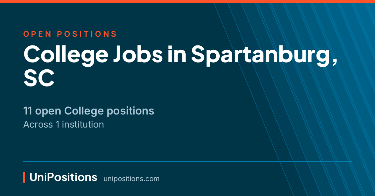 College jobs in Spartanburg, SC — 11 open positions