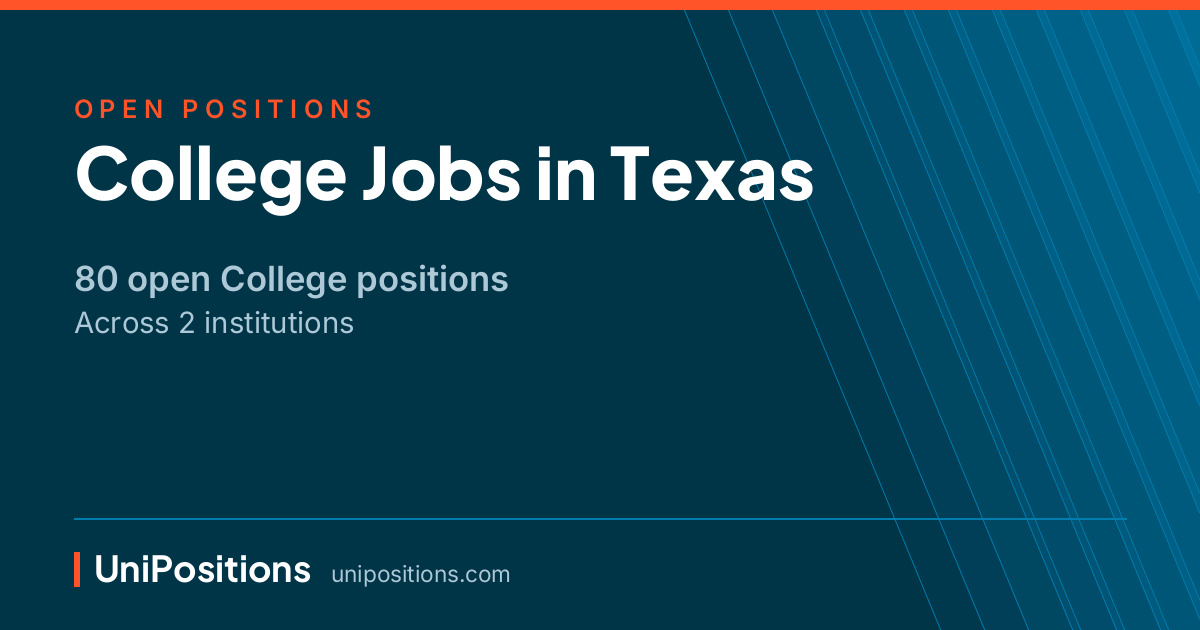 College jobs in Texas — 80 open positions