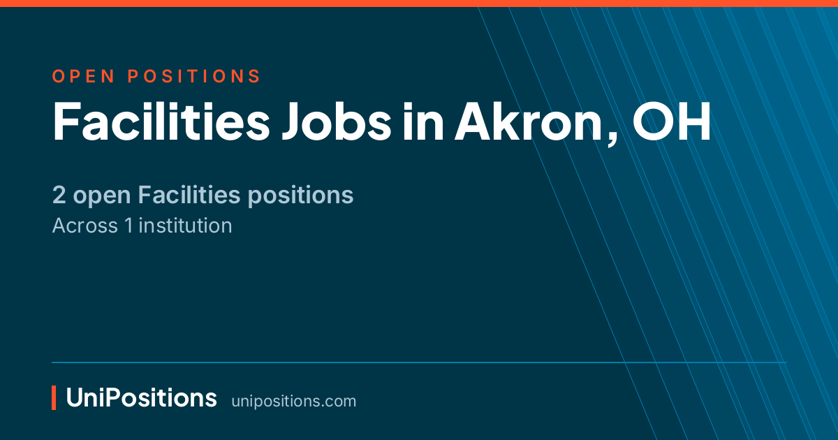 Facilities jobs in Akron, OH — 2 open positions