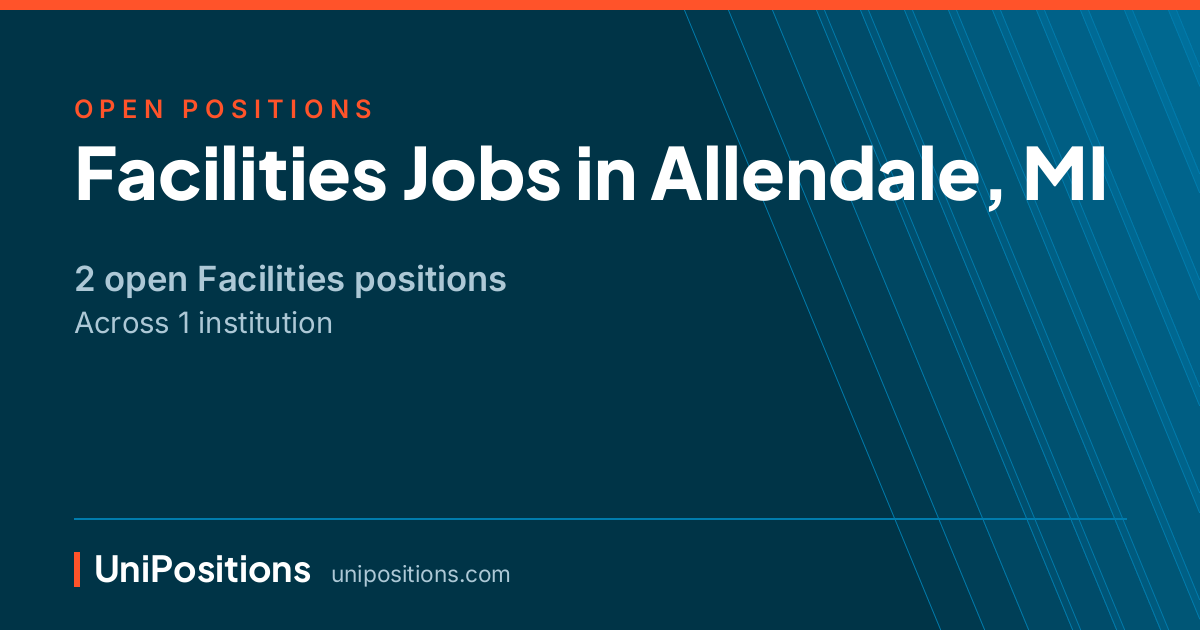 Facilities jobs in Allendale, MI — 2 open positions