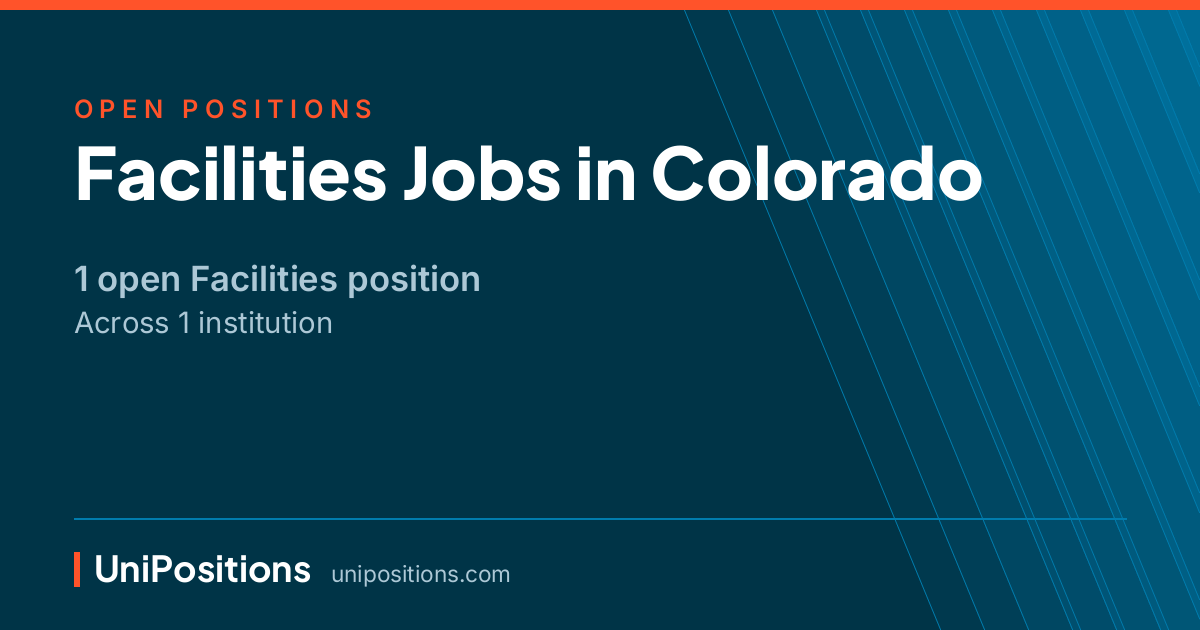 Facilities jobs in Colorado — 1 open position