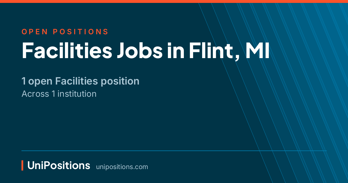 Facilities jobs in Flint, MI — 1 open position