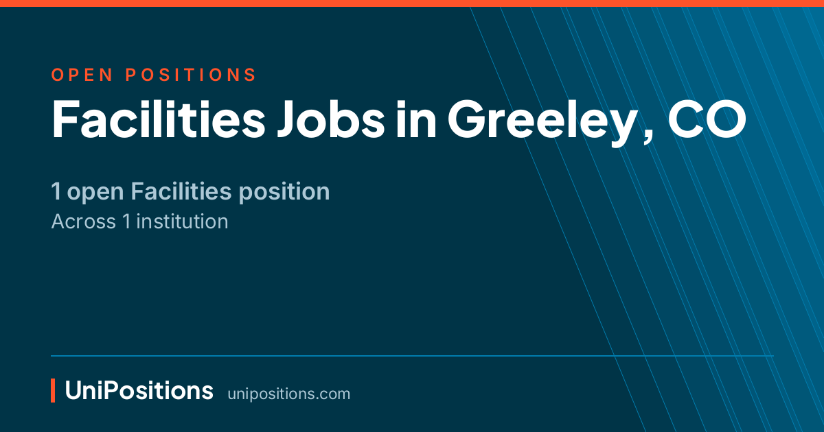 Facilities jobs in Greeley, CO — 1 open position