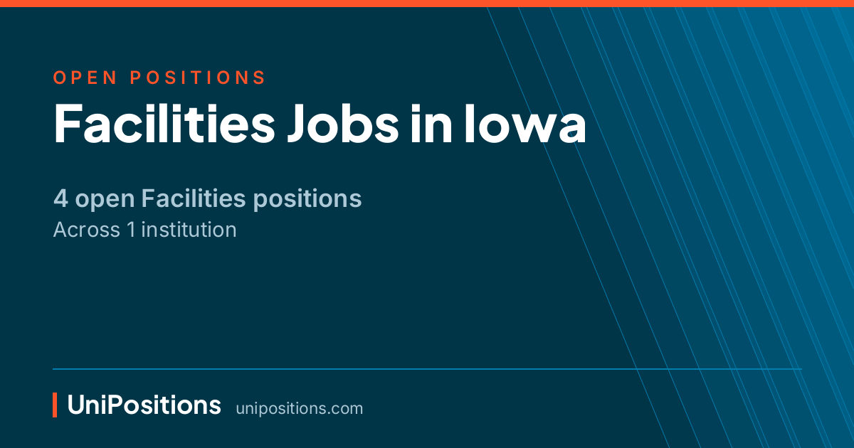 Facilities jobs in Iowa — 4 open positions