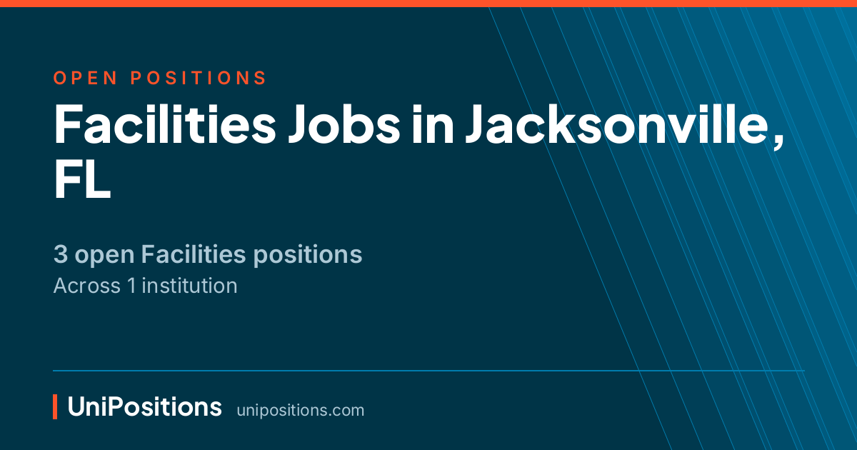 Facilities jobs in Jacksonville, FL — 3 open positions