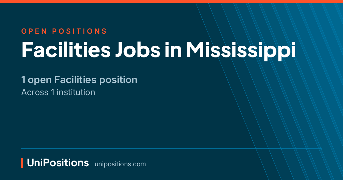 Facilities jobs in Mississippi — 1 open position