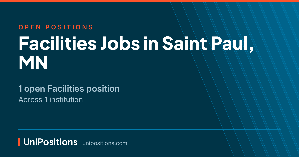 Facilities jobs in Saint Paul, MN — 1 open position
