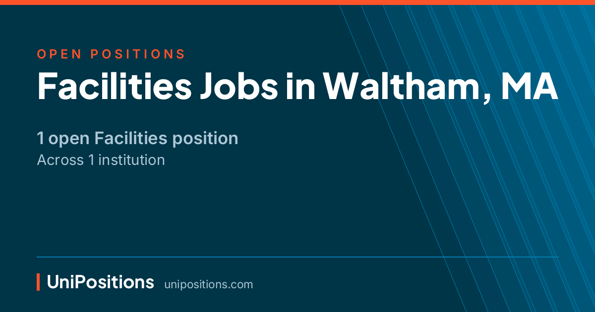 Facilities jobs in Waltham, MA — 1 open position