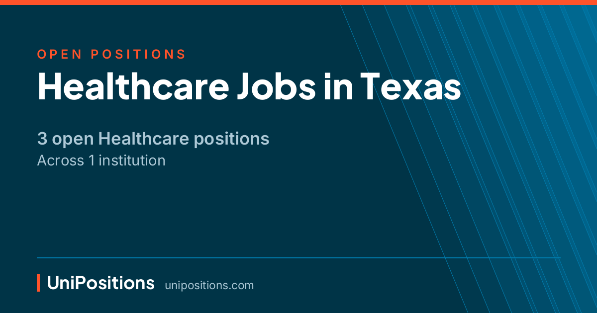 Healthcare jobs in Texas — 3 open positions