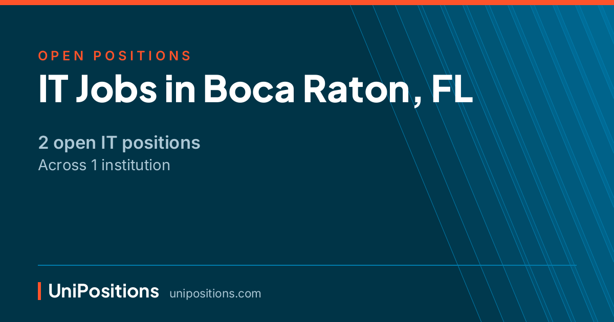 IT jobs in Boca Raton, FL — 2 open positions