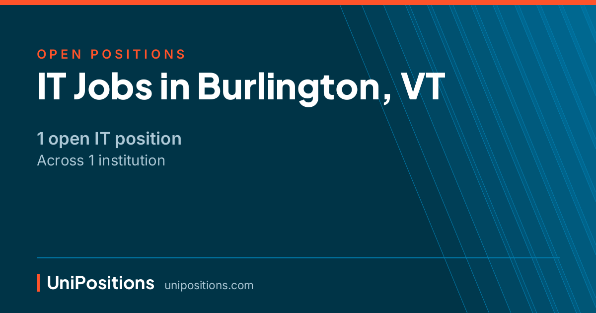 IT jobs in Burlington, VT — 1 open position