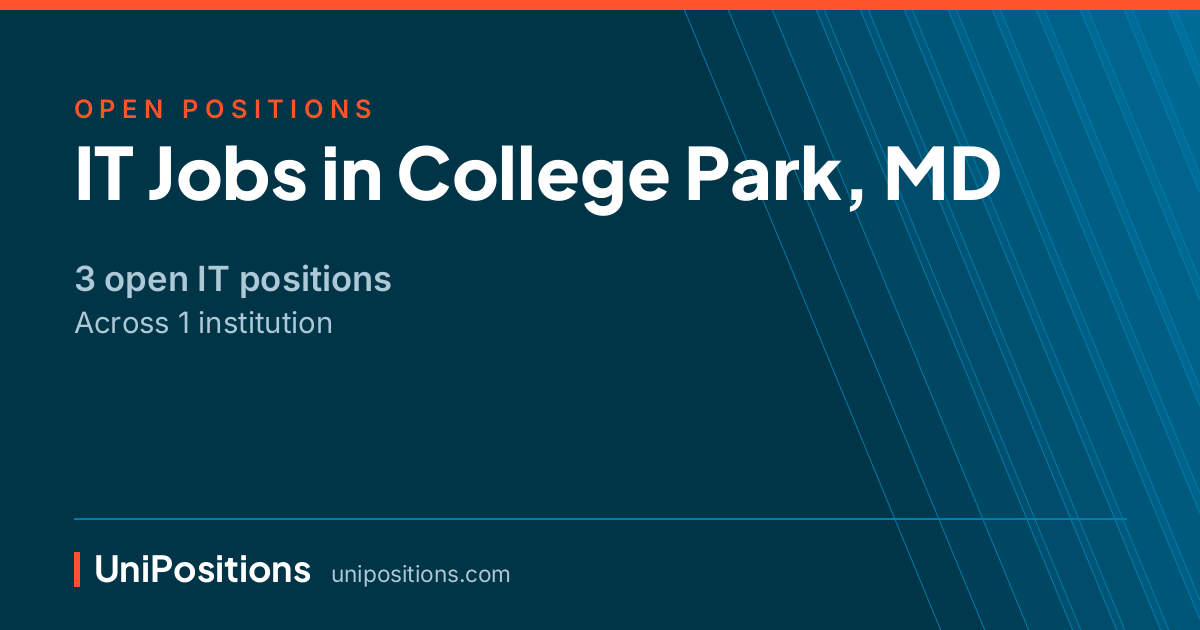 IT jobs in College Park, MD — 3 open positions