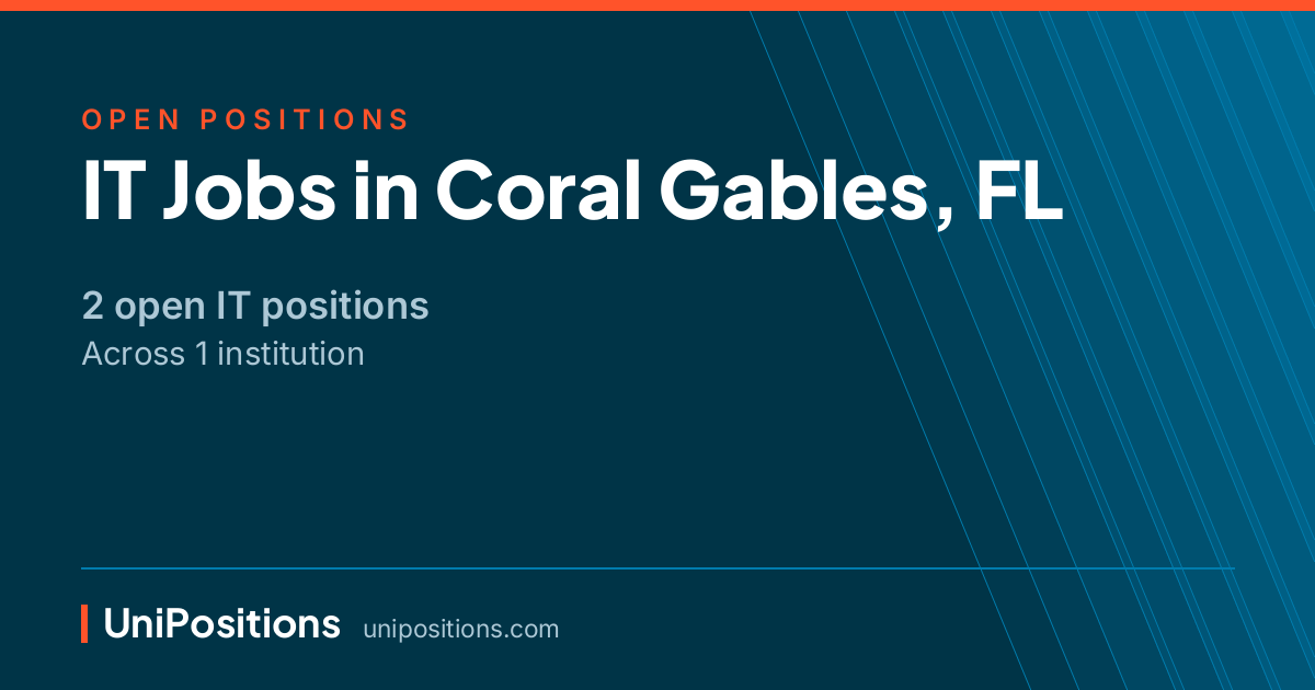 IT jobs in Coral Gables, FL — 2 open positions