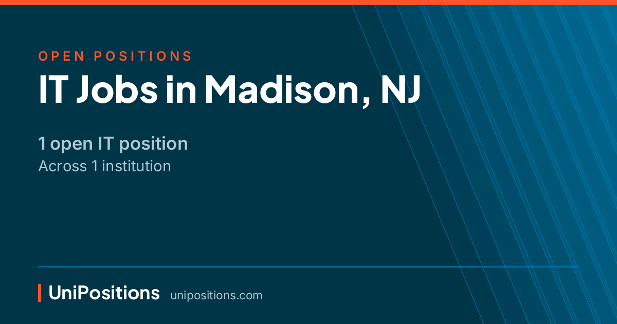 IT jobs in Madison, NJ — 1 open position