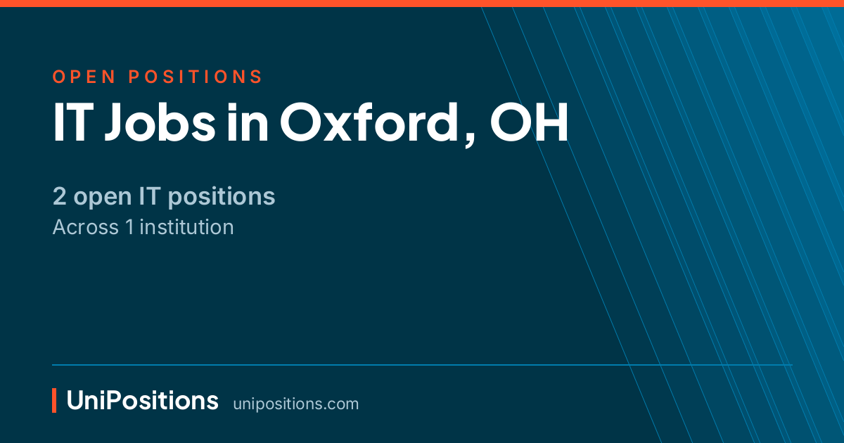 IT jobs in Oxford, OH — 2 open positions