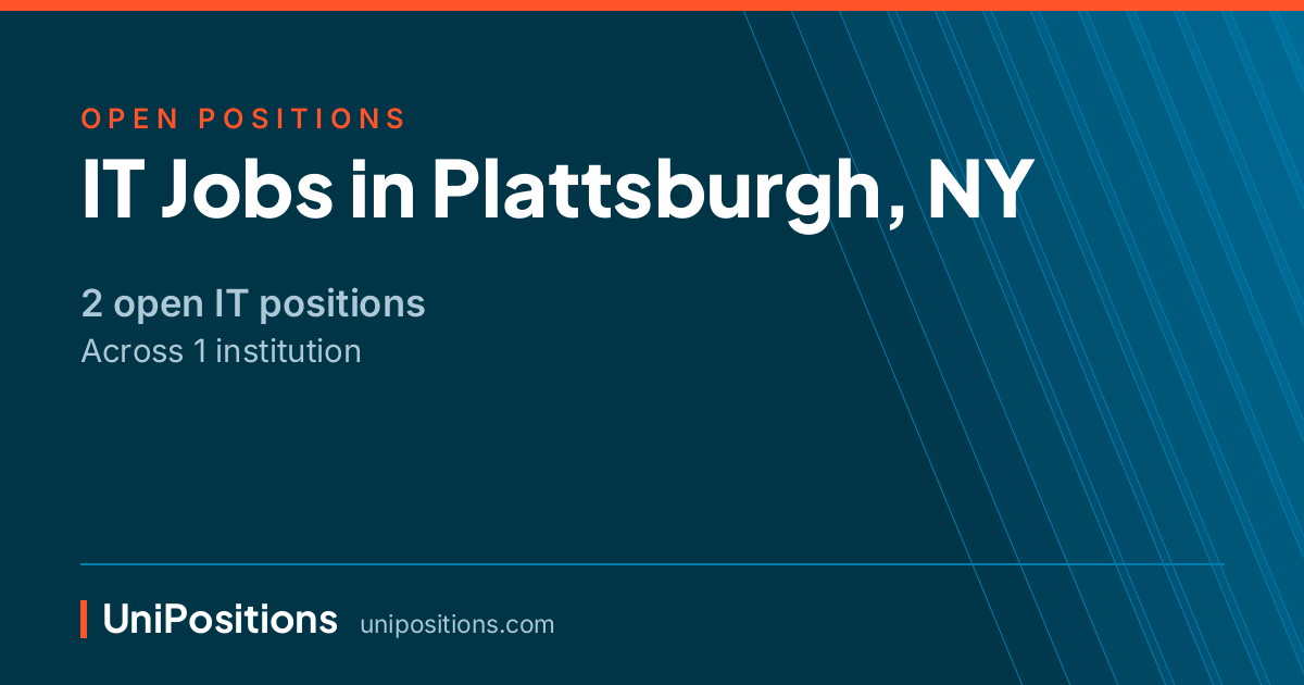 IT jobs in Plattsburgh, NY — 2 open positions