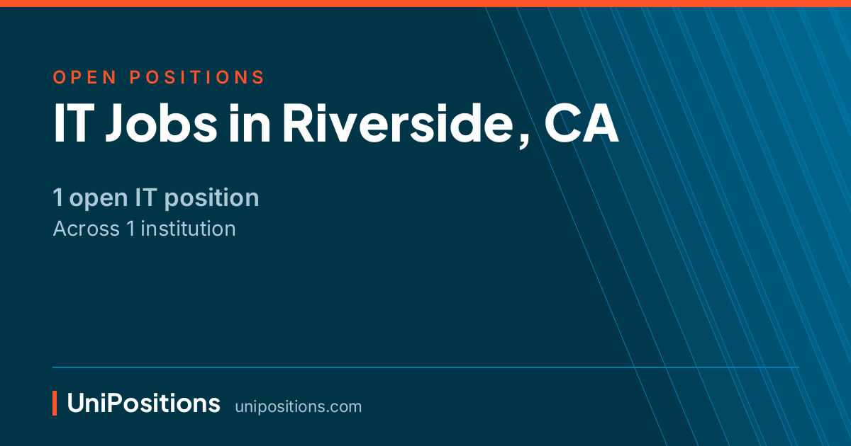 IT jobs in Riverside, CA — 1 open position