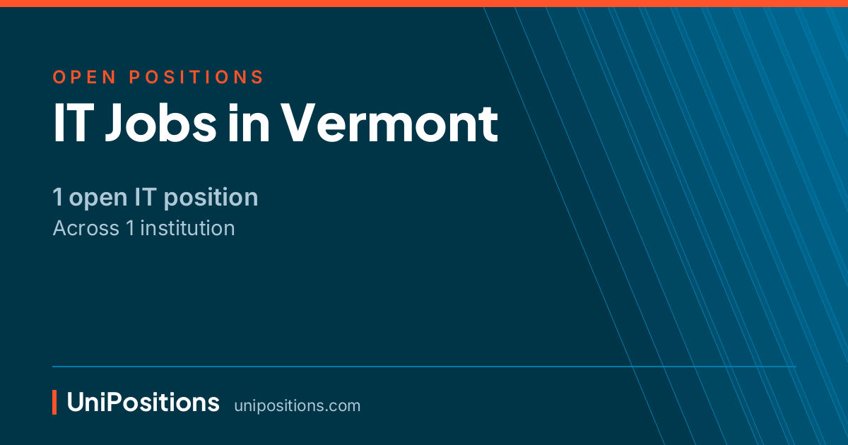 IT jobs in Vermont — 1 open position
