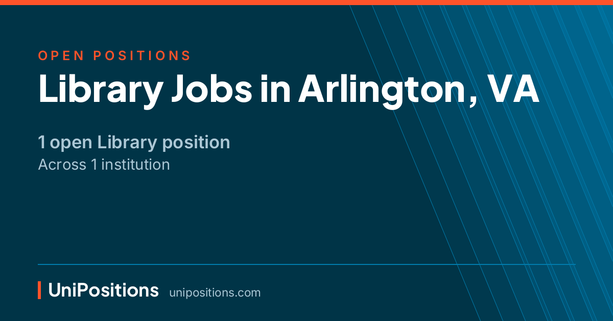 Library jobs in Arlington, VA — 1 open position