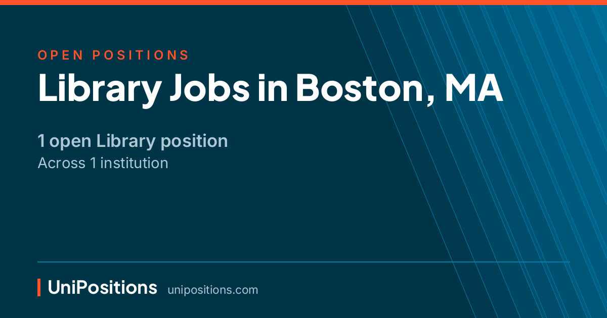Library jobs in Boston, MA — 1 open position
