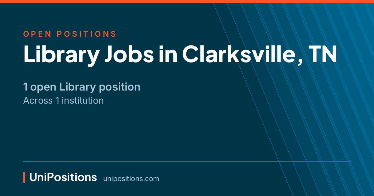 Library jobs in Clarksville, TN — 1 open position