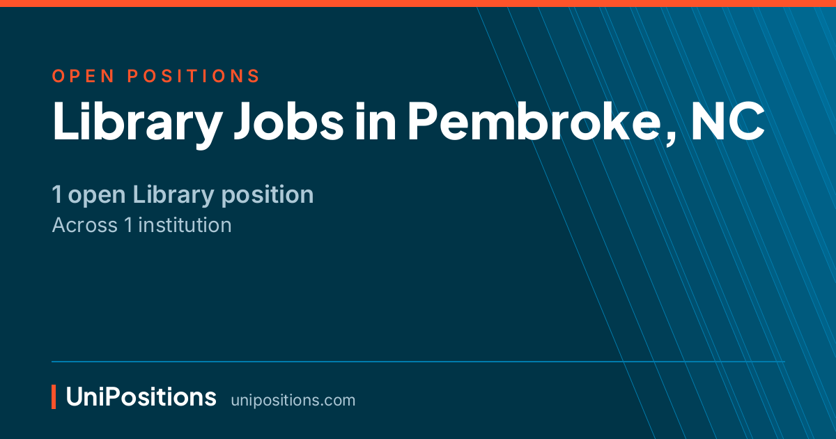 Library jobs in Pembroke, NC — 1 open position